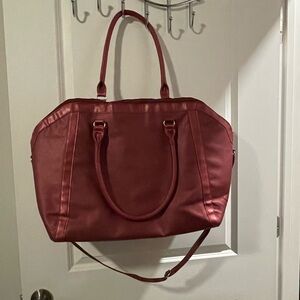 EUC ULTA Plum Overnight Spacious Bag with Double Handle Straps & Shoulder Strap